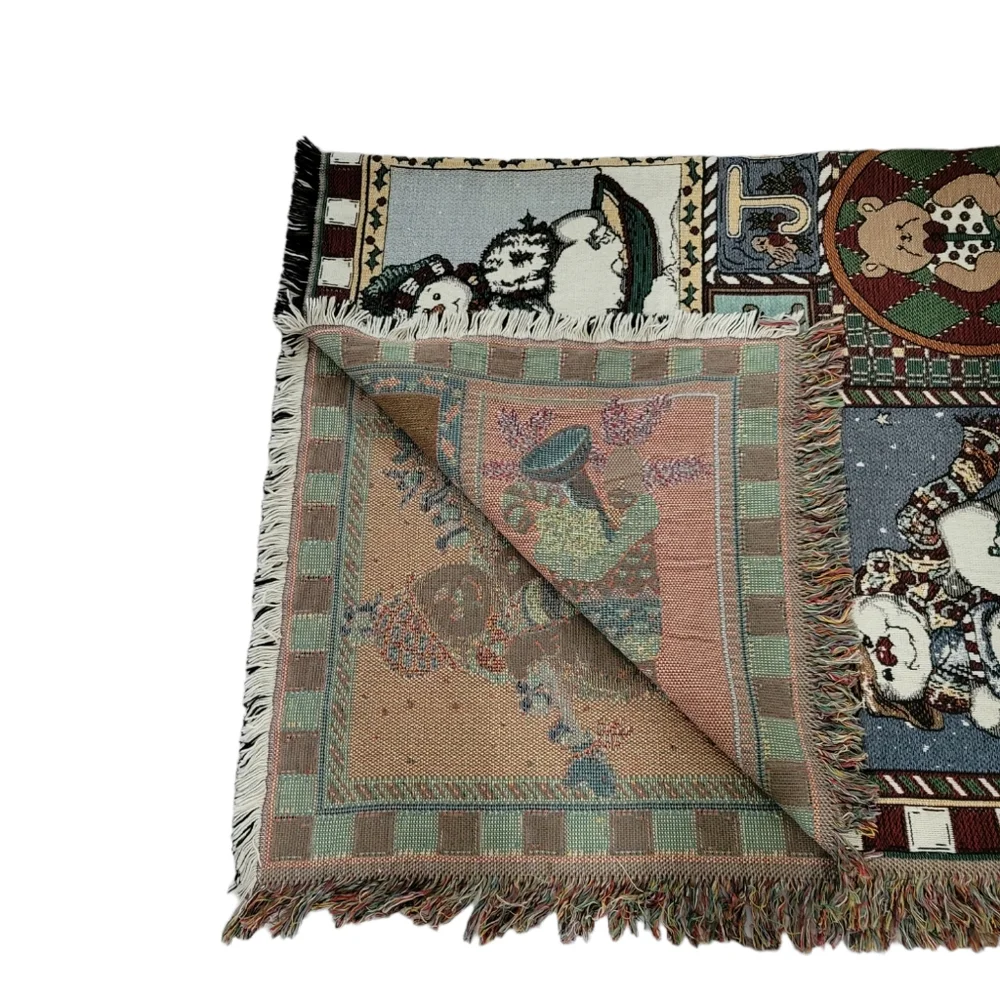 Goodwin Weaver Merry Christmas Happy Holidays Woven Throw Blanket